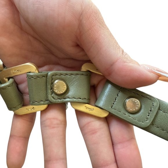 Longchamp Python Embossed Shoulder Bag | Green Leather Satchel Purse Y2k Street - Picture 12 of 16